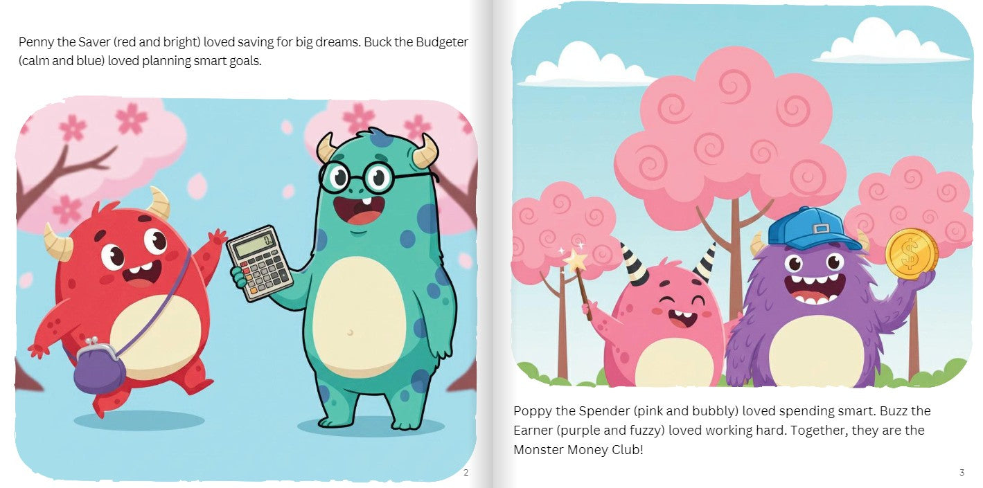 The Monster Money Club Fair Book Pages 2 and 3