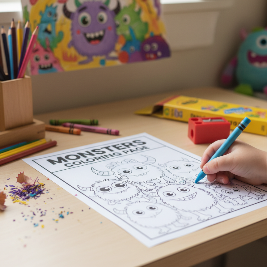 Monster Money Club Monsters Colouring Page – Read & Color Activity