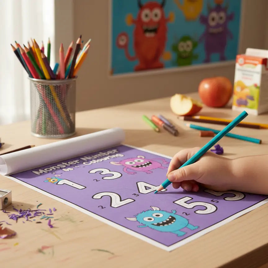 Monster Money Club Monster Number Colouring – Fun Number Recognition Activity Monster Money Club